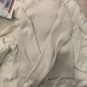 nordstrom bp white ribbed mockneck sweater